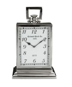 Table Clock With Steel Nickel Plate