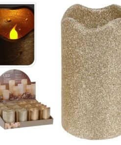 Led Candle Gold Glitter