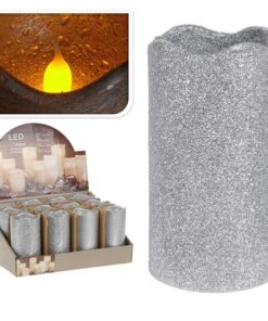 Led Candle Silver Glitter