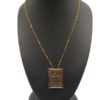 18K Rose Gold Women's Necklace With Black Cross Religious Pendant