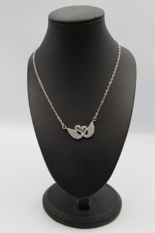 Double Swan Stainless Steel Necklace