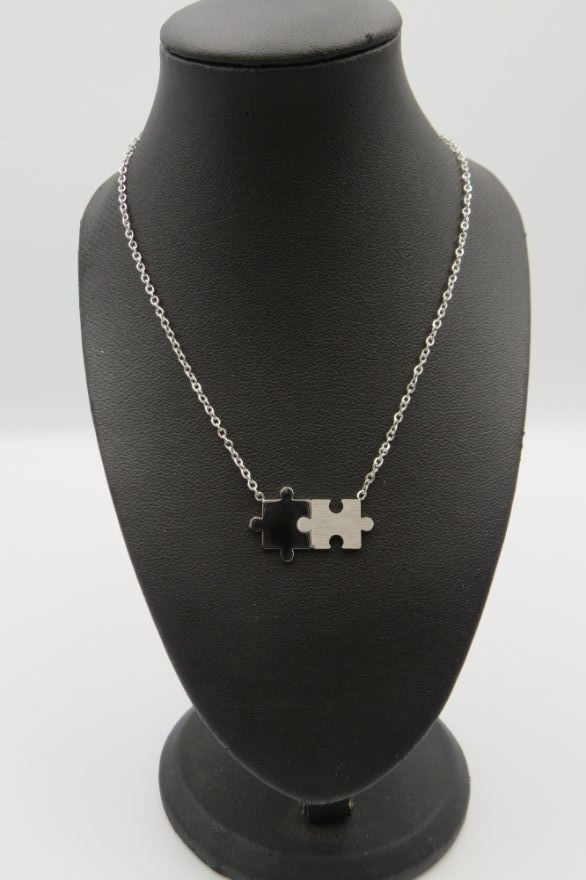 Puzzle Pendant Stainless Steel Necklace