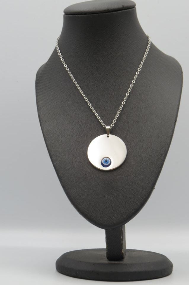 Protection Evil Eye Pendant Stainless Steel Necklace