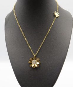 Aster Flower Stainless Steel Necklace