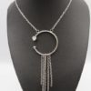 Circle Pendant Fringe Stainless Steel Necklace