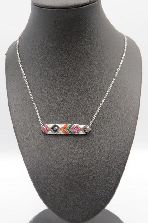 Colorful Horizontal bar Stainless Steel Necklace