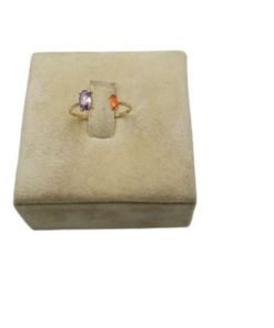 18K Yellow Gold Women's Ring With Two Stones