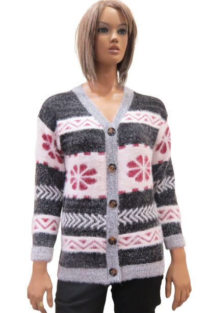 Cardigan With Buttons And A V-Neck