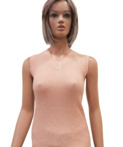 Sleeveless V-Neck Ribbed Knit Vest Sweater