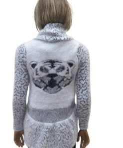 Wool Blend Women's Knitted Sweater With A Wide Open Neck