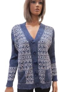 Women’s Buttoned Knit Cardigan With Front Patch Pockets