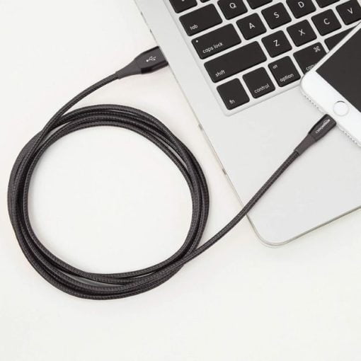 AmazonBasics Apple Certified Double Nylon Braided USB A Cable Black 1