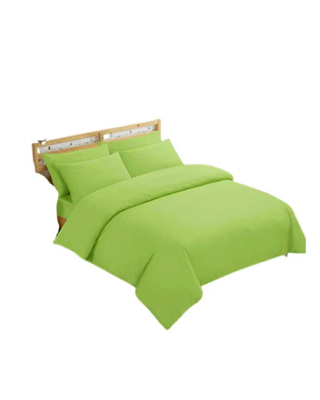 Double Duvet Cover Set - Plain Color Green