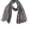 Fine Textured Striped Scarf with Fringed Edges
