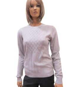 Round Neck Cable Pattern Sweater