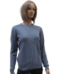 Round Neck Cable Pattern Sweater