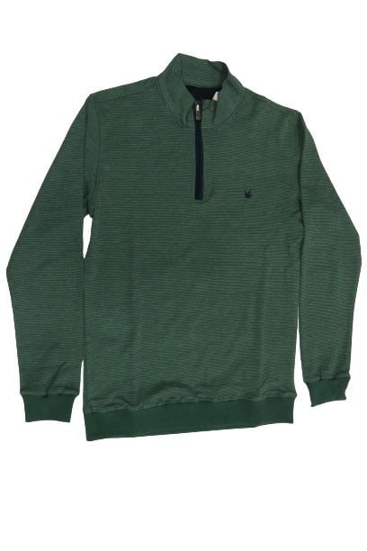 LAMBARDI Pullover Cotton Neck Quarter-Zip Fleece Sweatshirt