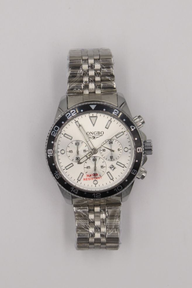LONGBO Men's Balck Bezel Stailess Steel Chronograph Watch