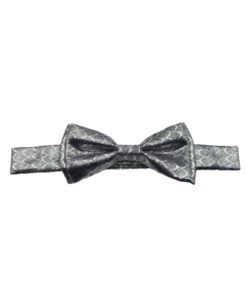 Metallic Grey & Silver Bow Tie