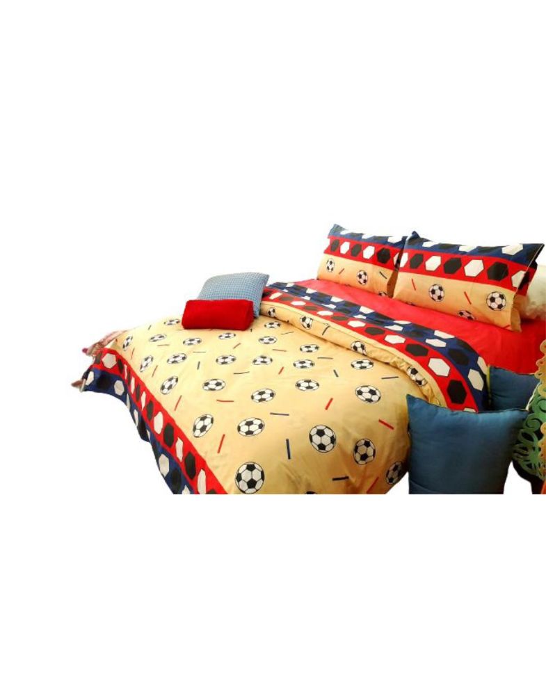 Twin Duvet Cover Set - Football Theme Red