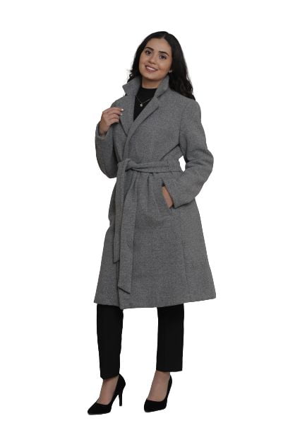 W-Collection Coat With Faux Fur Collar