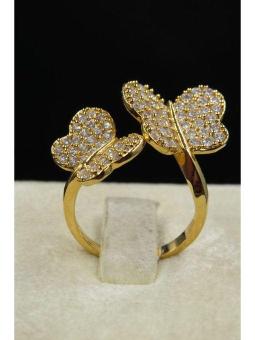 NEOGLORY Ring With Two Small Butterflies