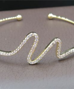 NEOGLORY Open Bangle Zigzag With Crystals