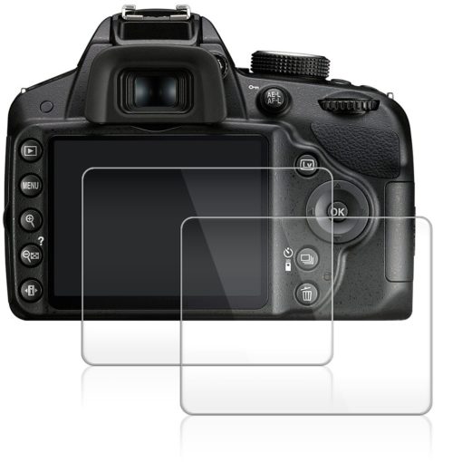 Protection for Canon D200 Tempered Glass Screen Protector, Ultra Strong Ultra Clear DSLR Camera Glass for Canon Dual Screen 50 x 57mm and 24 x 50mm - P628