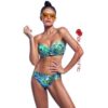 Colorful Strapless Cut With Or Without Straps Swimming Suit Cup D