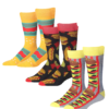 James Fiallo Men 3 Pairs Colorful Patterned Burger Dress Socks