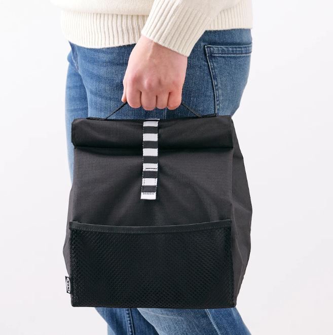FRAMTUNG Lunch bag, black, 8 ¾x6 ¾x13 ¾ - IKEA