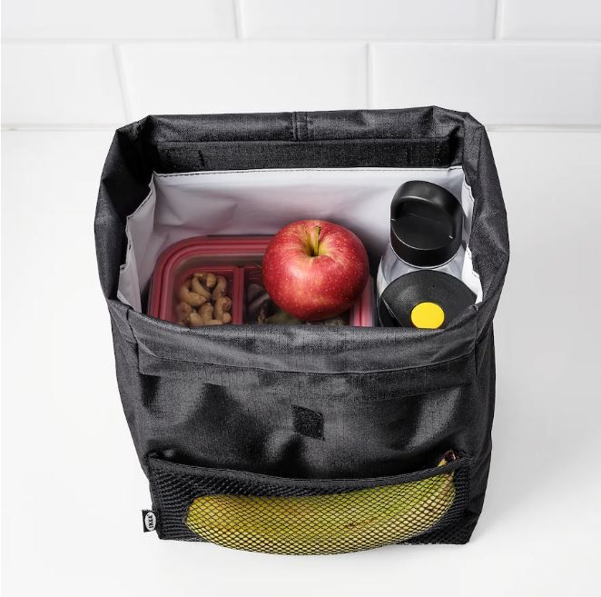 FRAMTUNG Lunch bag, black, 8 ¾x6 ¾x13 ¾ - IKEA