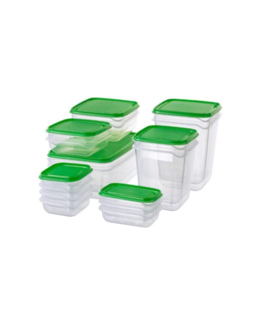 IKEA PRUTA Food Container Set Of 17 Transparent & Green