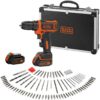 10.8V Drill Driver + 100 Accessories + 2 (1.5Ah) Batteries + Charger + Storage case.