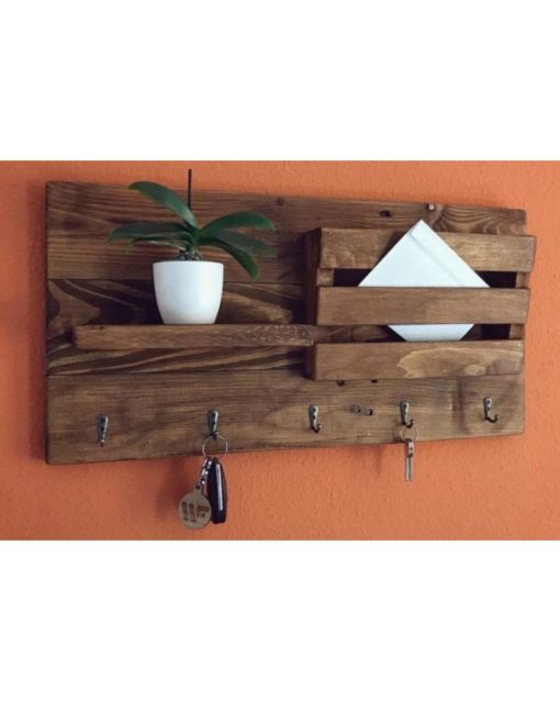 Wooden Pallet Key Holders Rustic Entryway Size 40*80 cm