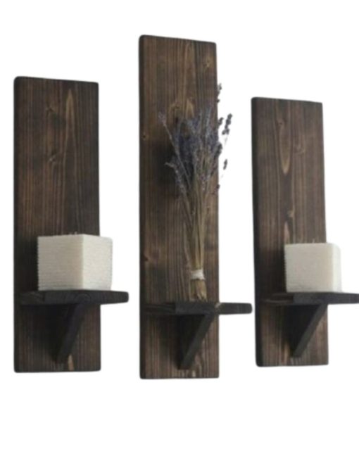 Pallet Wall Candle Holders Stand Size 70*10 cm