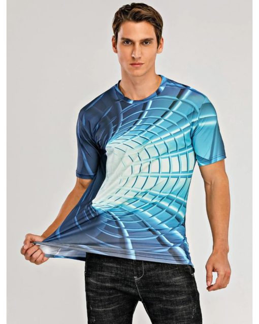 Men's T-shirt 3D Print Graphic Optical Illusion - Image 2