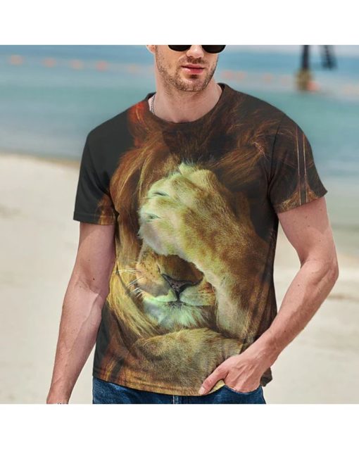 Men's T-shirt 3D Lion Print Graphic - Image 2