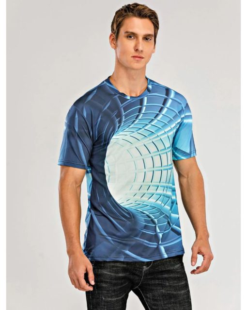 Men's T-shirt 3D Print Graphic Optical Illusion - Image 5