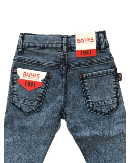 Boys Skinny Washed Blue Jeans - Image 2