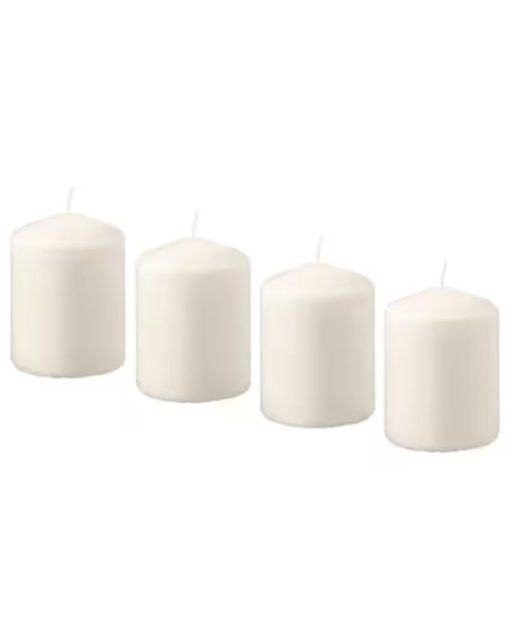 IKEA HEMSJÖ Unscented Block Candle Natural 8 cm