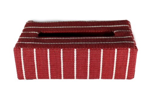 CHARLY COTTON Tissue Box 26x15x8.5cm - Red and White Colors