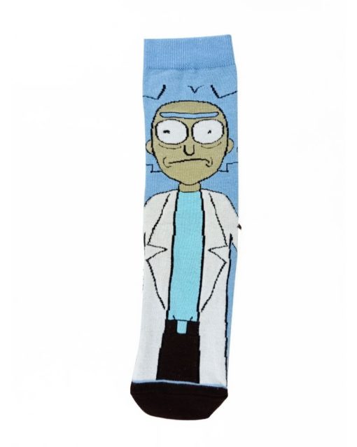 Crew Blue & Brown Socks Designed With Rick and Morty