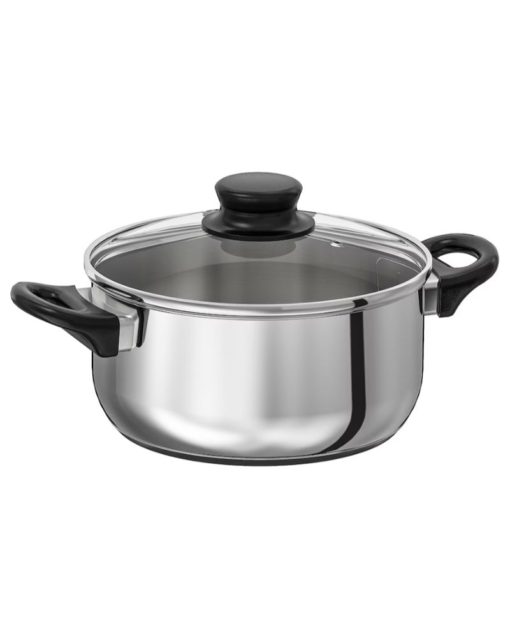 IKEA ANNONS Stainless Steel Pot With Glass Lid 2.8 L