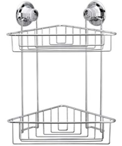 TEKNOTEL Suction Bath Shelf Two Tiers / Chrome