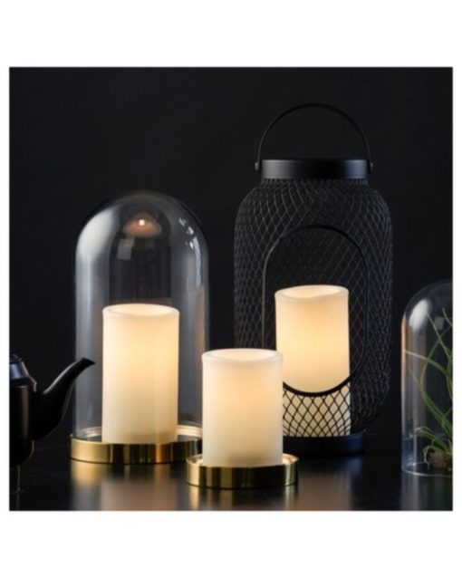 IKEA ÄDELLÖVTRÄD LED Block Candle Set Of 3 White/Indoor - Image 5