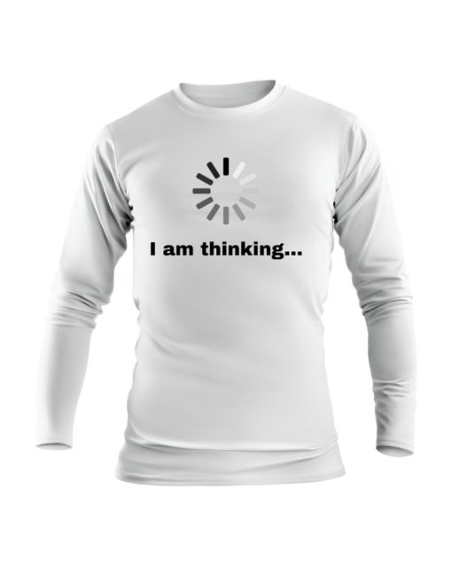 "I am Thinking..." Printed Men's Round Neck Long Sleeves T-Shirt