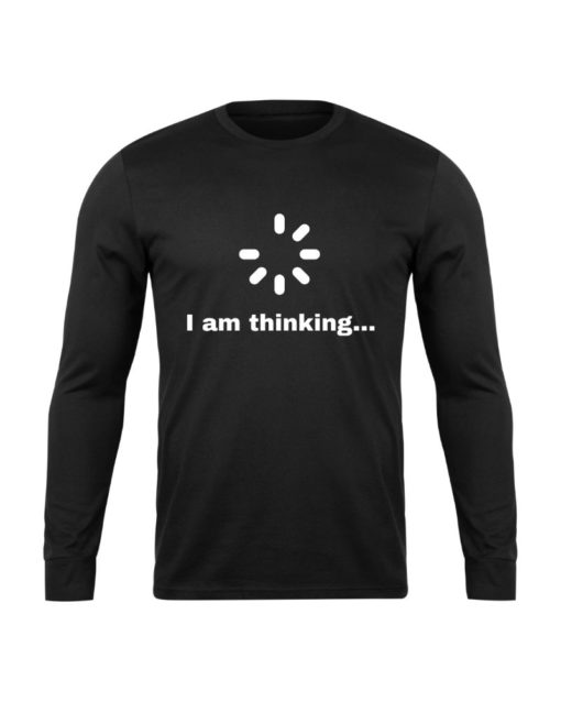 "I am Thinking..." Printed Men's Round Neck Long Sleeves T-Shirt - Image 2
