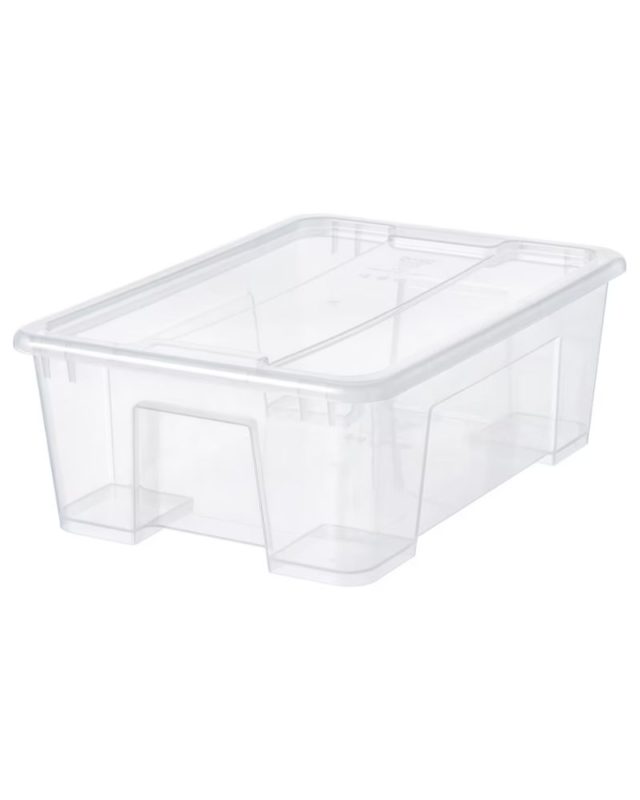 IKEA SAMLA Transparent Box with Lid 39x28x14 cm 11 L - Afandee Lebanon