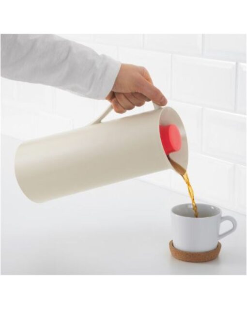 IKEA BEHÖVD Vacuum Flask Beige and Red 1 L - Image 4